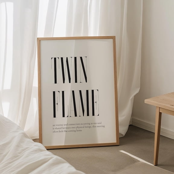 Twin Flame Definition Print, Minimalist Typography Spiritual Wall Art Home Decor #936, Unframed Canvas Size 12x18