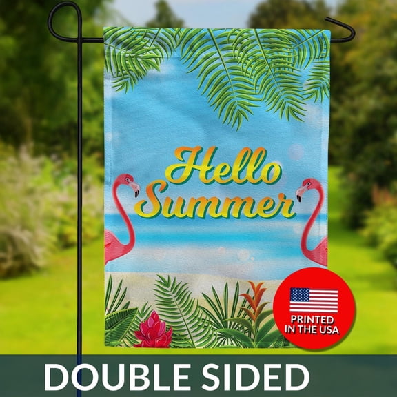 Twin Flamingo Palm Double Sided Flag Summer Celebration 1