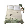 thumbnail image 1 of Twin Flat Sheet 66"x96", Hummingbird Soft Lightweight Bedding Flat Sheets Only, Sage Green Botanical Leaf Vintage Botanical Brushed Microfiber Top Bed Sheet, Breathable StainResistant Bedsheets, 1 of 9