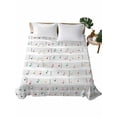 thumbnail image 1 of Twin Flat Sheet 66"x96", Music Notes Soft Lightweight Bedding Flat Sheets Only, Modern Abstract Minimalistic Geometric Stripes Brushed Microfiber Top Bed Sheet, Breathable StainResistant Bedsheets, 1 of 9