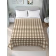 thumbnail image 1 of Twin Flat Sheet Only Fall Brown Beige Buffalo Plaid Soft Microfiber Cooling Bedding Sheets Rustic Check Minimalist Art Flat Bed Sheet for Hotel,Home Decor, 1 of 9