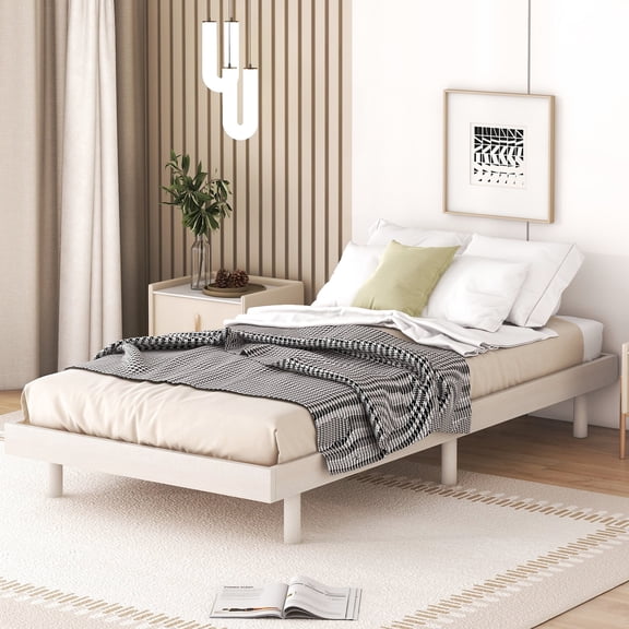 Twin Floating Bed Frame with KD Assembly / Provide Quick Setup for Bedroom