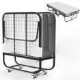 thumbnail image 1 of THAILE Folding Bed with 5” Airflow Memory Foam 75" x 38" Comfort Mattress and Wheels, 17” Metal Bed Frame, Twin, 1 of 10