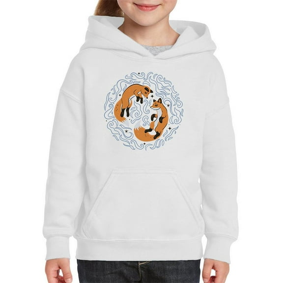Twin Foxes In Dreamy Mist Hoodie Juniors -Image by Shutterstock,  Large