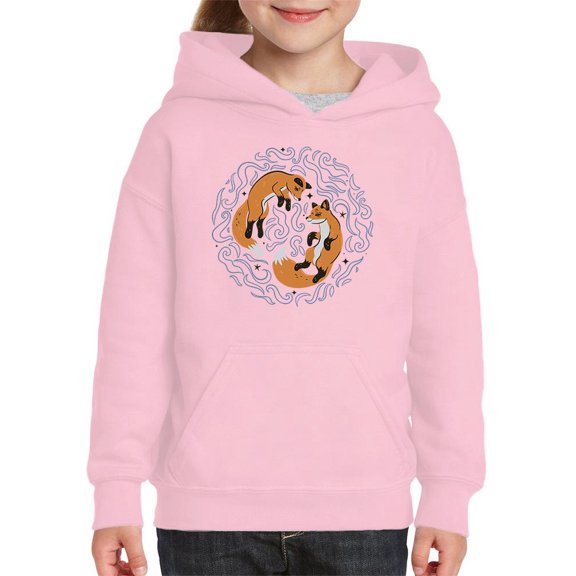 Twin Foxes In Dreamy Mist Hoodie Juniors -Image by Shutterstock, Medium