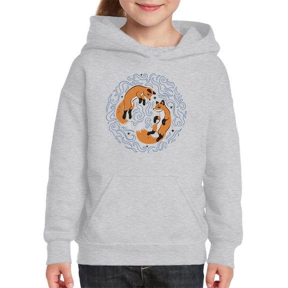 Twin Foxes In Dreamy Mist Hoodie Juniors -Image by Shutterstock,  x-Large