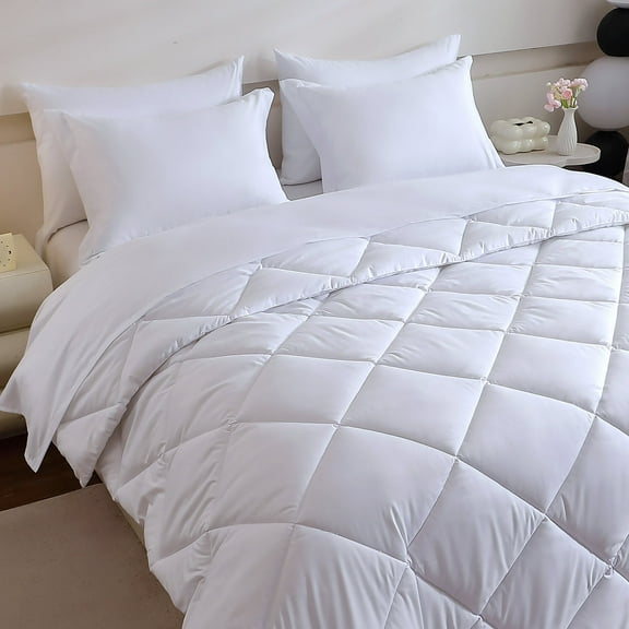 FISHDRU Asian Inspired 7-Piece White Bedding Set in a Bag, Queen