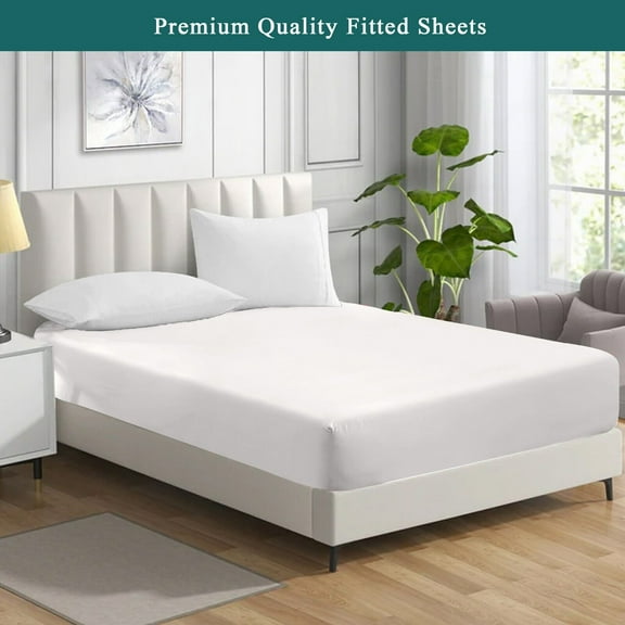 Twin Full Queen King Fitted Sheet Elastic Deep Pocket 16" Microfiber Bed Sheets