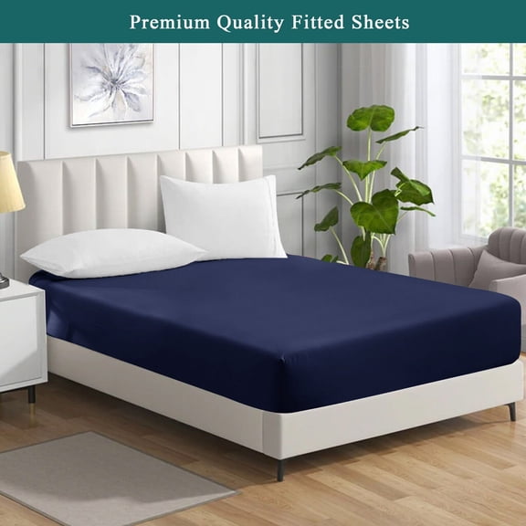 Twin Full Queen King Fitted Sheet Elastic Deep Pocket 16" Microfiber Bed Sheets