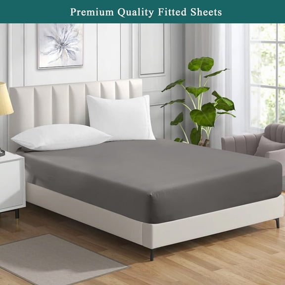 Twin Full Queen King Fitted Sheet Elastic Deep Pocket 16" Microfiber Bed Sheets