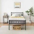 thumbnail image 1 of Twin/Full/Queen/King Size Metal Platform Bed Frame with Headboard and Footboard, Heart Shaped Bed Frame, 12.2 Inch Under Bed Storage, Steel Slat Support, No Box Spring Needed, Easy Assembly, 1 of 9