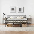 thumbnail image 1 of Twin/Full/Queen/King Size Metal Platform Bed Frame with Headboard and Footboard, Heart Shaped Bed Frame, 12.2 Inch Under Bed Storage, Steel Slat Support, No Box Spring Needed, Easy Assembly, 1 of 9