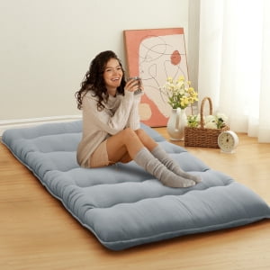Twin/Full/Queen Size Floor Futon Mattress, 3" Thicken Roll Up Daybed Futon, Portable & Foldable Tatami Mat for Sofa Lounger, Camping, Dormitory, Yoga Sleep Nap Meditation