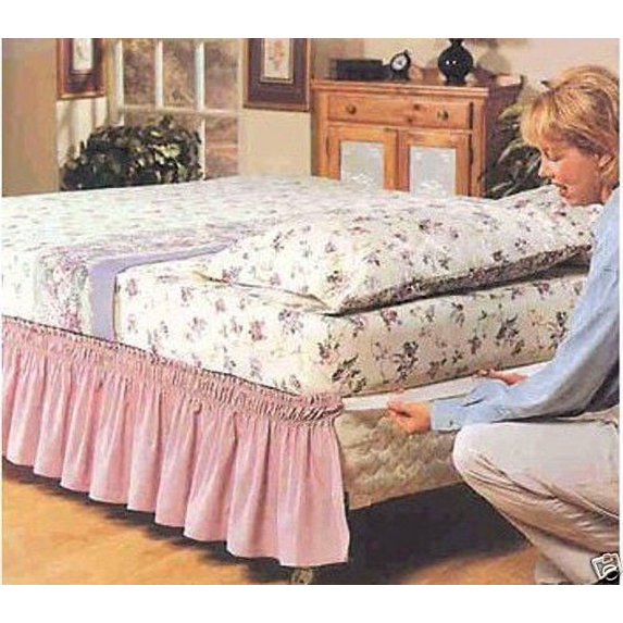 Twin Full Rose Pastel Wraparound Bed Ruffle