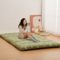 thumbnail image 1 of Twin/Full Size Floral Pattern Japanese Futon Mattress for Adults, Comfty Futon Mattress for Guest Room Kids Room, Sleeping Mattress for Floor Roll Up Camping Mattress, Green, 1 of 9