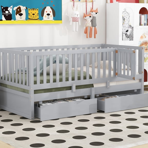 Twin Gray Daybed - Easy to Assemble & Space - Saving - Small Bedroom - Efficient Space Utilization