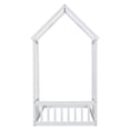 thumbnail image 1 of Twin House-style Roof Headboard Floor Bed In White, Pine Wood For Long-lasting Use White With House-shaped Headboard, Constructed From Solid Decor, 1 of 4