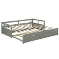 thumbnail image 1 of Triple Tree Extendable Wood Twin To King Daybed with Trundle, Gray, 1 of 8