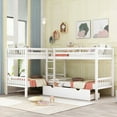 thumbnail image 1 of Twin L-Shaped Bunk Bed with Drawers - Gray, Solid Pine, Sturdy|Max Space & Versatility, 1 of 16