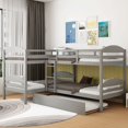 thumbnail image 1 of Twin L-Shaped Bunk bed with Trundle-Gray, 1 of 12