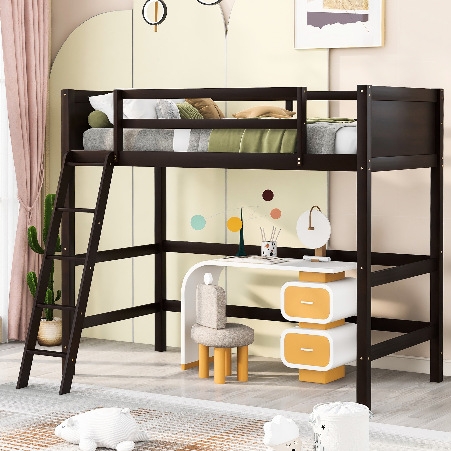 Twin Loft Bed | Simple Assembly | Small Apartment Loft Bed - Walmart.com