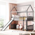 thumbnail image 1 of Twin Loft Bed With Slide In Gray - Elegant & Functional. Spacious Underneath For Play Or Storage. Strong Frame Holds Up To 300lbs. Assembly Required Modern And Timeless. Long Use, 1 of 7