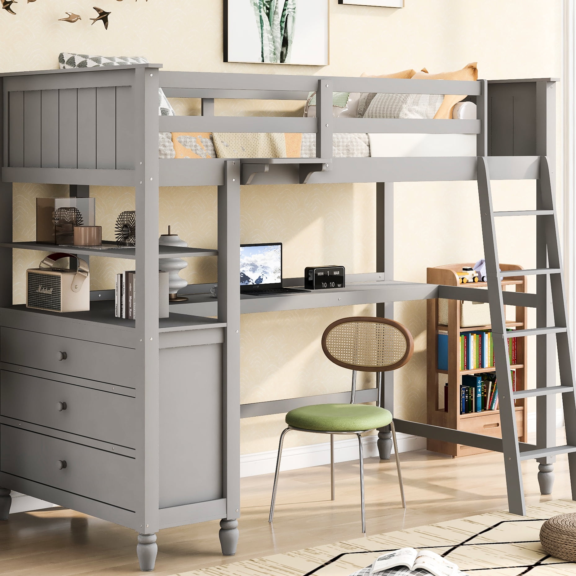 Photo inspiration: Gallery Detail: Twin Loft Bed With Desk And Drawers Optimize Bedroom Space