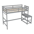 thumbnail image 1 of Twin Loft Bed With Stairs Ladder Landing Platform Space-Saving Twin Bed Frame With Full-Length Guardrail No Box Spring Needed, 1 of 9