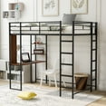 thumbnail image 1 of SYNGAR Loft Bed with Desk, Metal Twin Bed Frame No Box Spring Needed, Black, 1 of 10