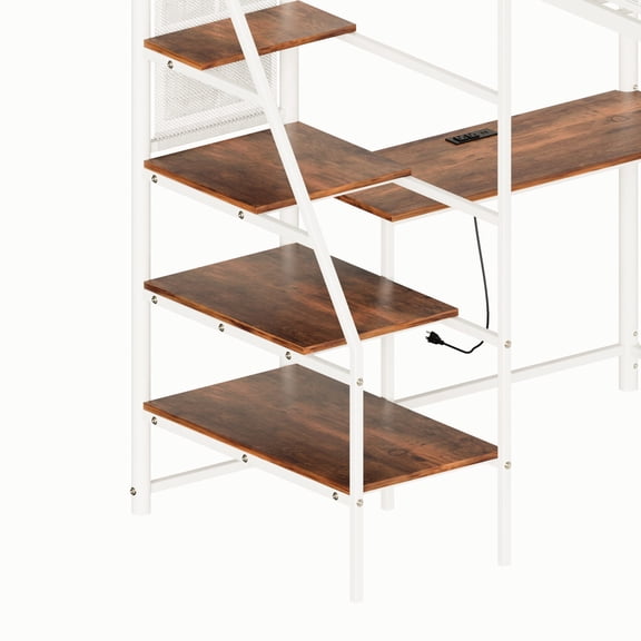 Twin Loft Bed with RGB LED Lights | Creates a Vibrant Bedroom Atmosphere | Adds Fun to the Bedroom