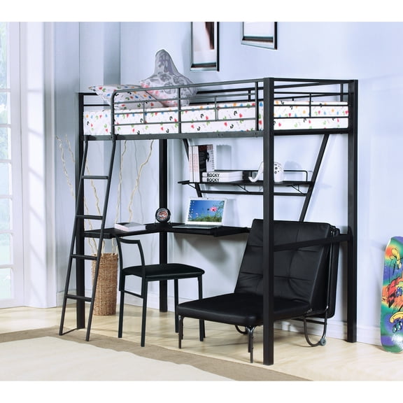 Twin Loft Bed with Reversible Features / 23" x 16" Small Desk Board / Studio Apartment