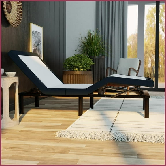 Twin Long Size Adjustable Bed Base - Zero Clearance, Wireless Remote & Memory Buttons for Bedroom