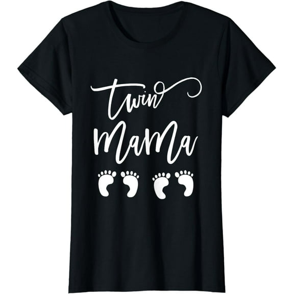 Twin Mama Mom to Be Pregnant with Twins Pregnancy Funny T-Shirt