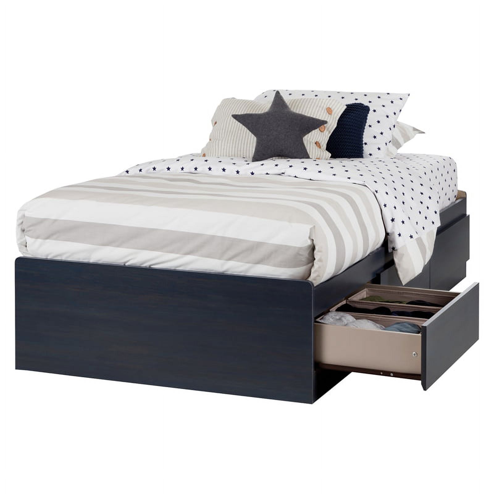 Twin Mates Bed and 1 Nightstand Set in Blueberry - image 1 of 5