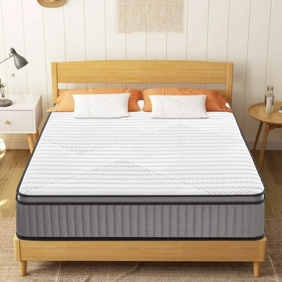 Twin Mattress，10 Inch Hybrid Mattress with Gel Memory Foam, Individually Pocket Innerspring Top Mattresses,Edge Support, Used for Motion Isolation