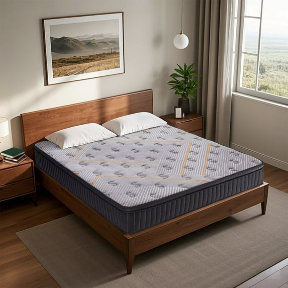 Twin Mattress 10 Inch Mattresses Twin Size in a Box,Superior Hybrid Mattress with Memory Foam for Extra Lumbar Support,Maximum Support,Zoned Spring, Medium Firm