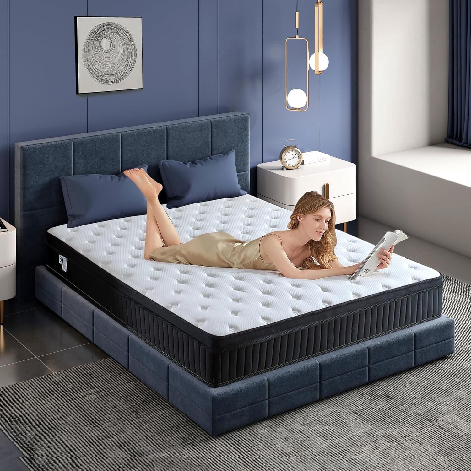 Queen Mattress, 12" Memory Foam Mattress in a Box, Pocket Spring Queen ...
