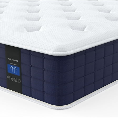 Twin XL Mattress, 10" Memory Foam Hybrid Mattress in a Box, Pocket Spring Mattress with Cooler Sleep and Pressure Relief, 39"*80"