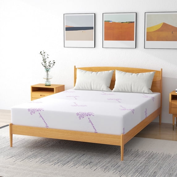 Twin Mattress, 10 inch Medium-Firmness Lavender Gel Memory Foam Mattress in a box