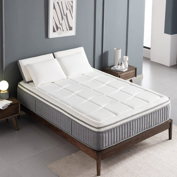Twin Mattress, 12 Inch Cooling Gel Memory Foam Hybrid Mattress with Pocket Spring Mattress in a Box for Cool Sleep and Balance Support, Medium Firm Feel