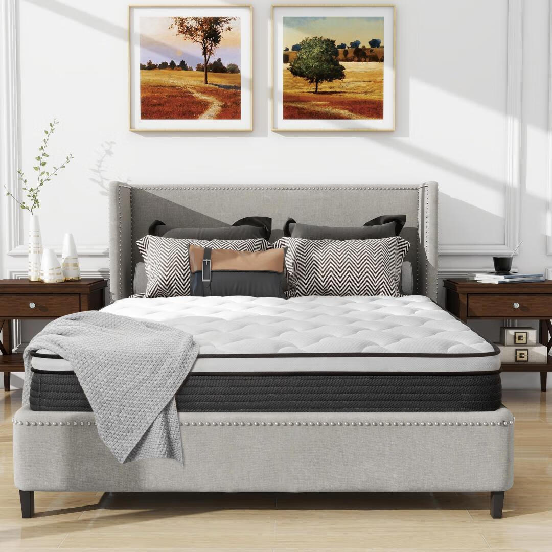 Twin Mattress, 12 Inch Hybrid Innerspring Mattress with Memory Foam in