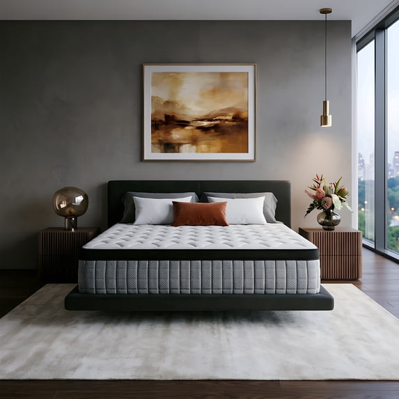 Twin Mattress 12 Inch,Twin Size Hybrid Mattress with Individually Wrapped Coils, Medium Firmness Cool-Touch Cover & Cooling Memory Foam Mattresses in a Box