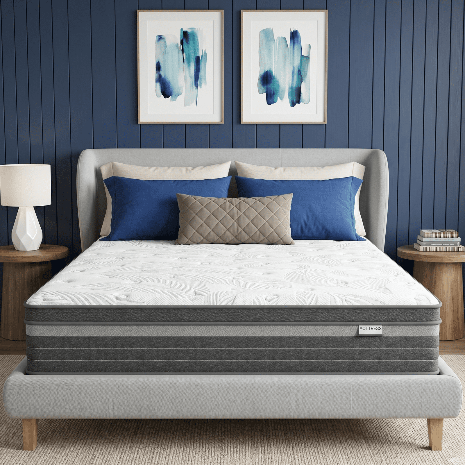 AOTTRESS 12 inch Twin Size Mattress in a Box, Medium Firm Hybrid Cooling Gel Memory Foam for Kids ,Back Pain Adults, Motion Isolation & CertiPUR-US Certified