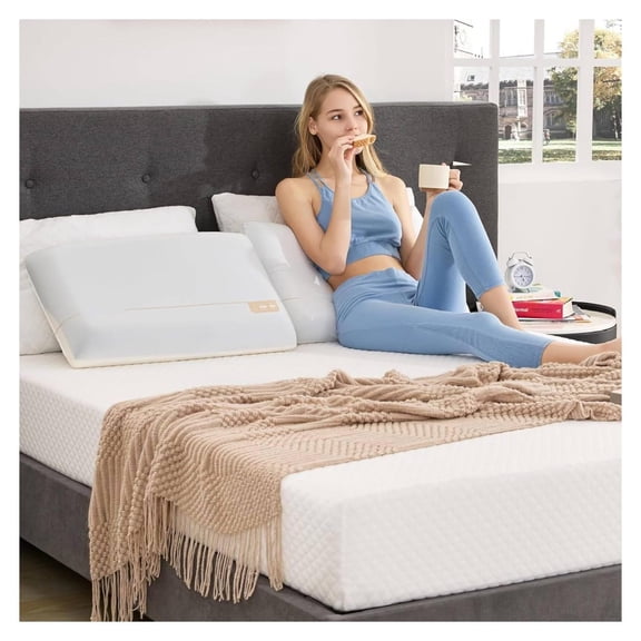 Twin Mattress 5 Inch Memory Foam Mattress with Cooling Green Tea Gel,Relieve Pressure with Medium Firm Support, Bed in a Box, Certified, 75''L x 38''W, White