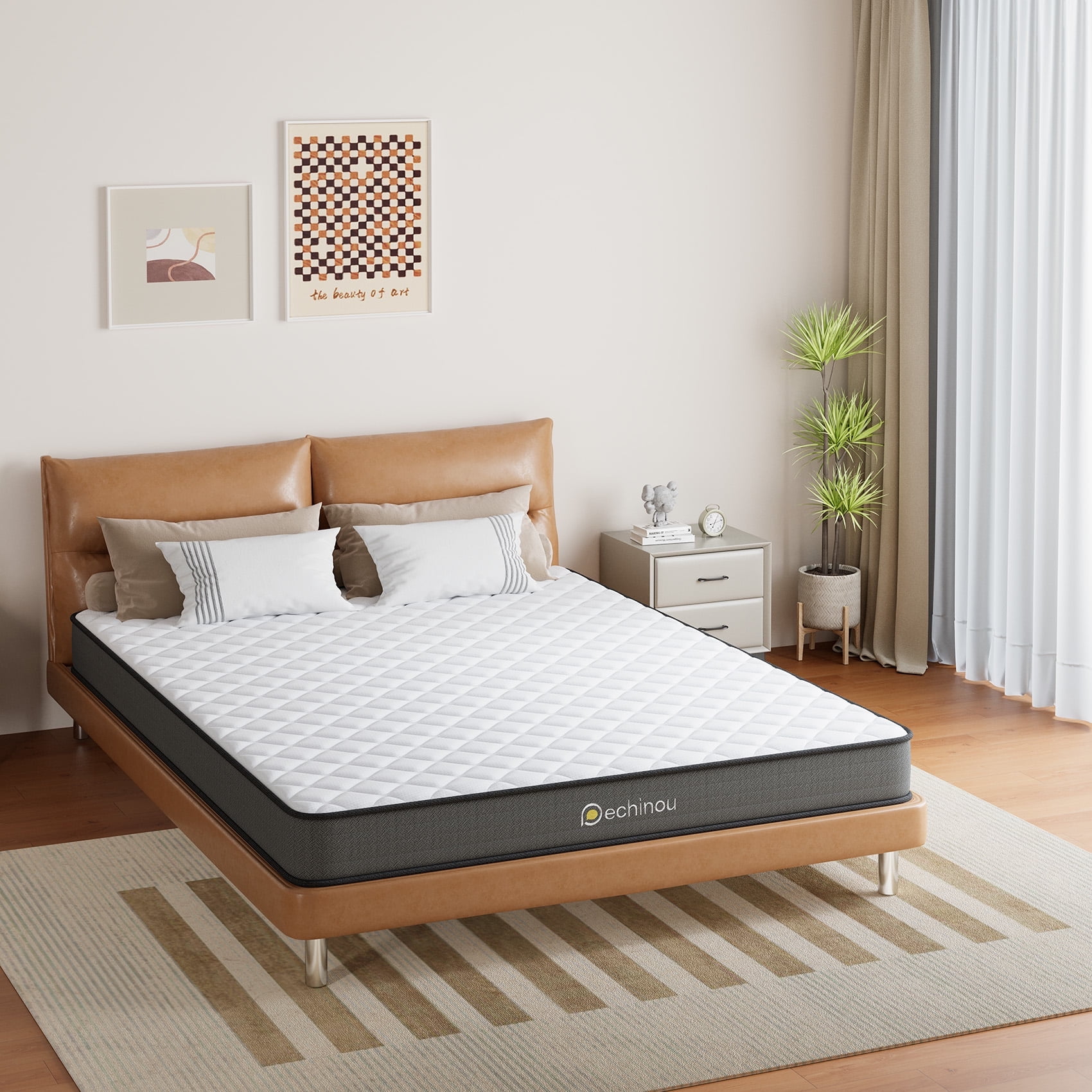 Twin Mattress 6 Inch Gel Memory Foam Mattress with Springs Hybrid Mattress in a Box Medium Firm Support CertiPUR US Walmart