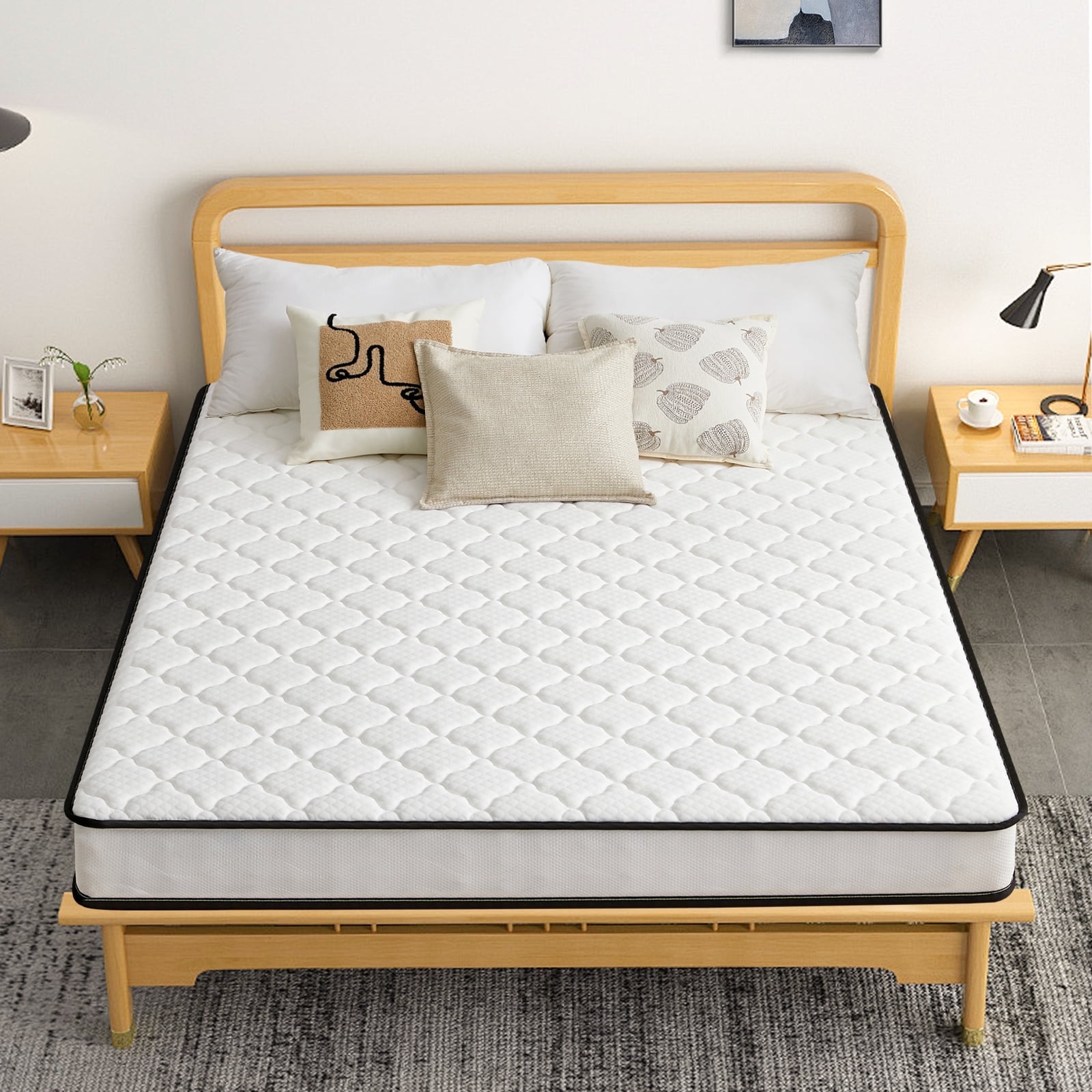 Twin Mattress, 6 inch Hybrid Mattress in a Box with Washable Cover Medium Firm Pressure Relief, CertiPUR-US Certified