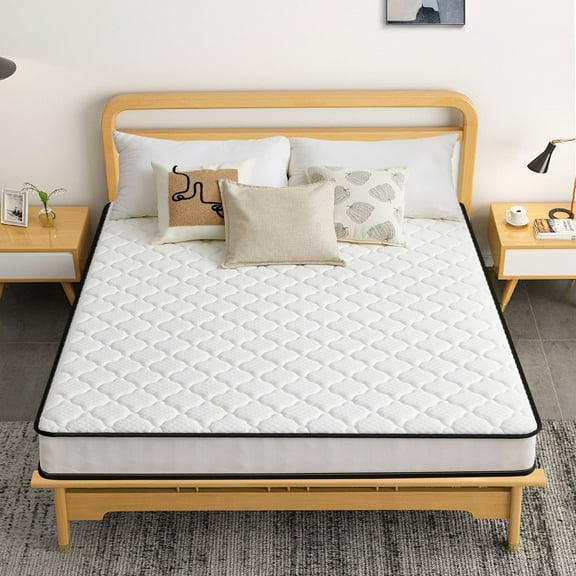 Twin Mattress, 6 inch Hybrid Mattress in a Box with Washable Cover Medium Firm Pressure Relief, CertiPUR-US Certified