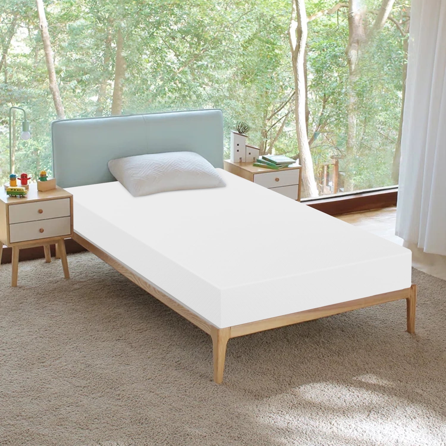 Twin Mattress 6 Inch Memory Foam Mattress  Twin Mattress Medium Firm Mattresses CertiPUR-US Certified /Bed-in-a-Box ,White