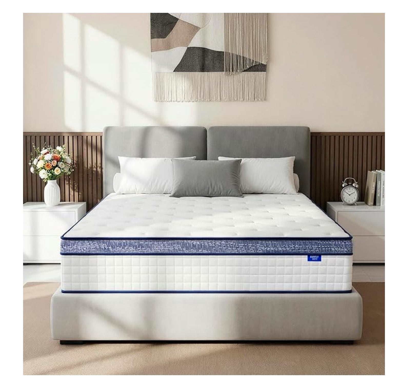 Twin Mattress, 8 Inch Twin Size Mattress in a Box, Memory Foam Individual Pocket , Medium Firm , Isolation, Ideal for All Sleep Positions, Certified