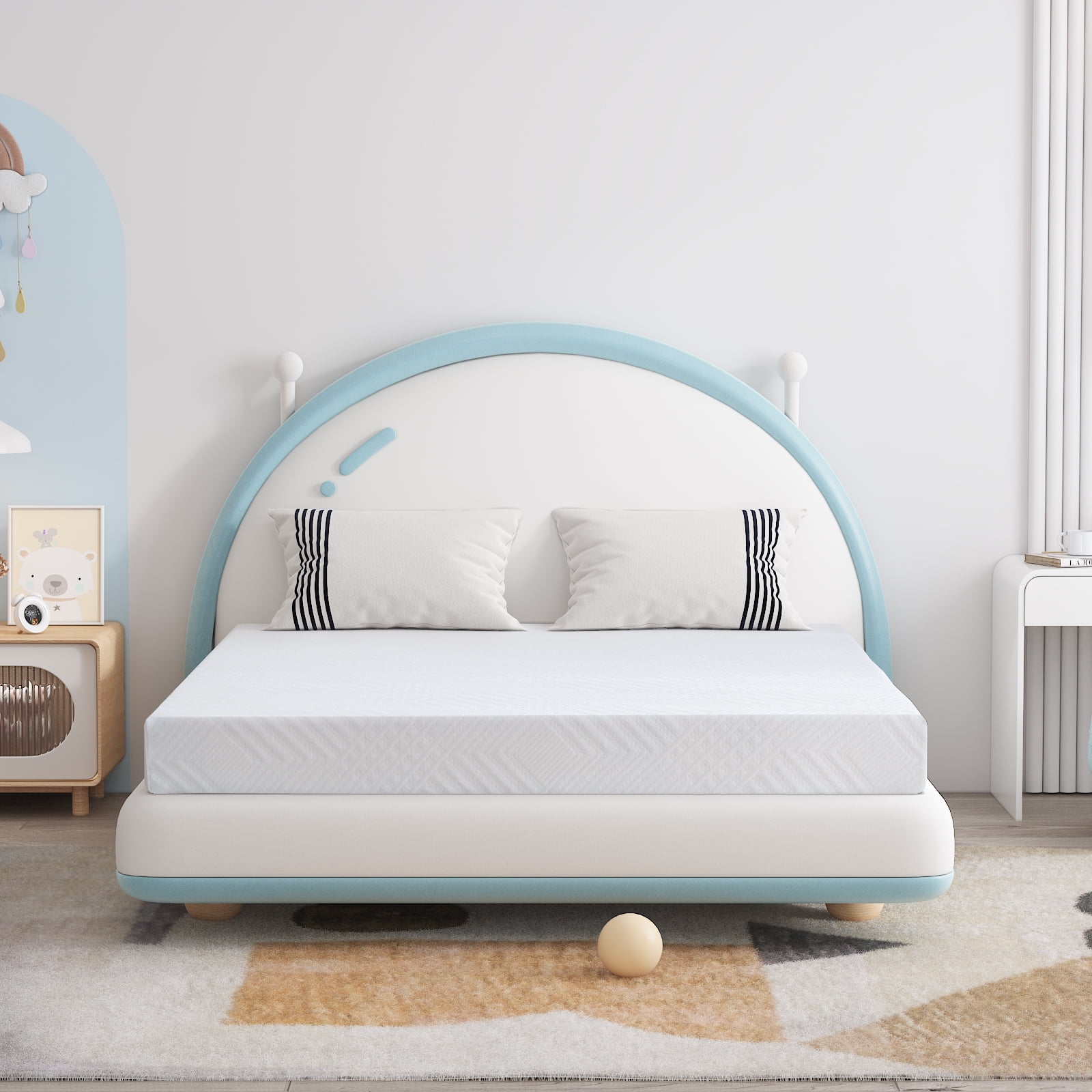 Twin Mattress, 8 inch Gel Memory Foam Mattress, Medium Firmness, White